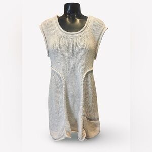 Pure Handknit Women's Ivory Sleeveless Knit Tunic Size M/L